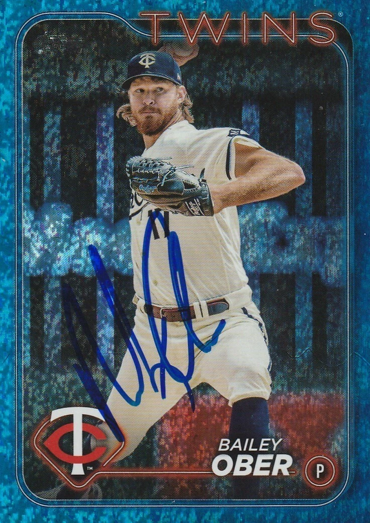 BAILEY OBER  MINNESOTA TWINS  SIGNED 2024 TOPPS ROYAL BLUE #121