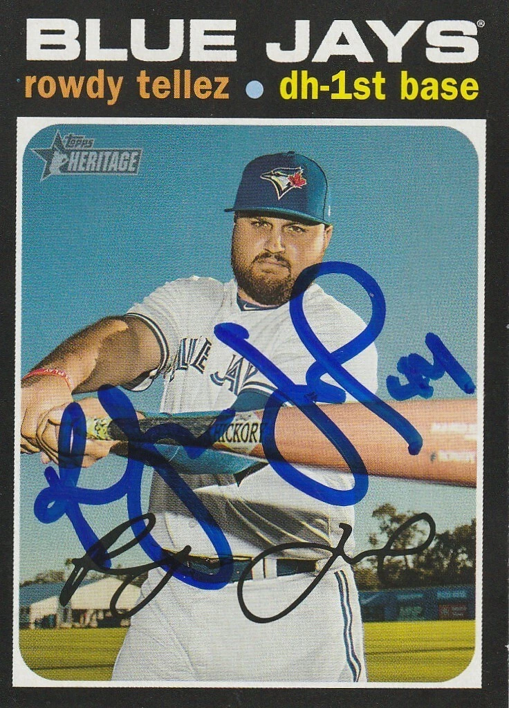 ROWDY TELLEZ TORONTO BLUE JAYS  SIGNED 2020 TOPPS HERITAGE #379