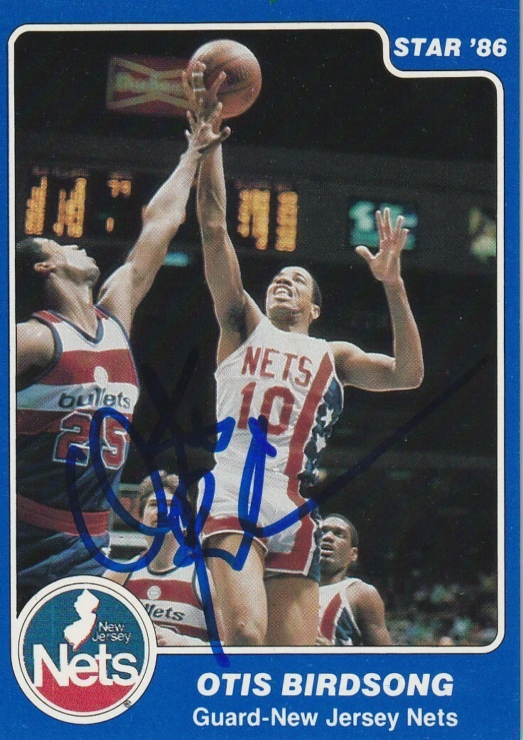OTIS BIRDSONG NEW JERSEY NETS  SIGNED 1986 STAR CARD #2