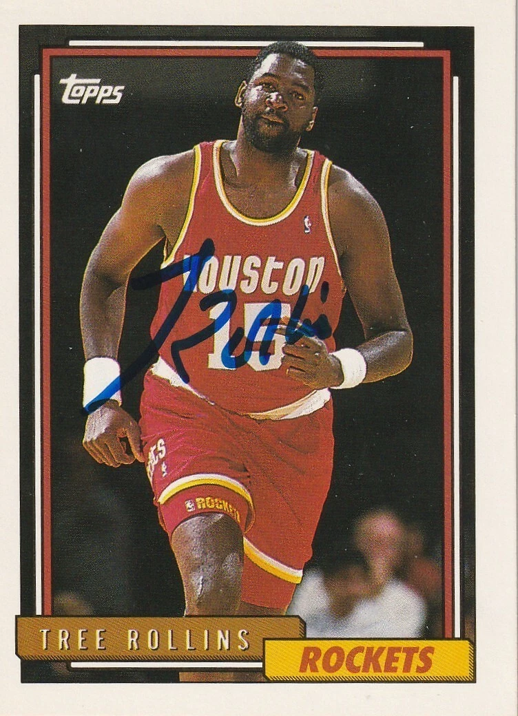 TREE ROLLINS HOUSTON ROCKETS  SIGNED 1992 TOPPS CARD #311