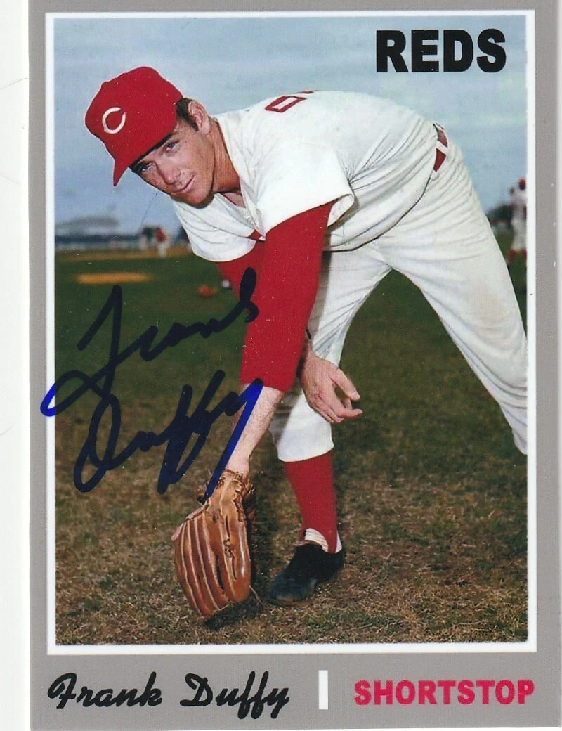 FRANK DUFFY CINCINNATI REDS  SIGNED 1970 STYLE CUSTOM CARD