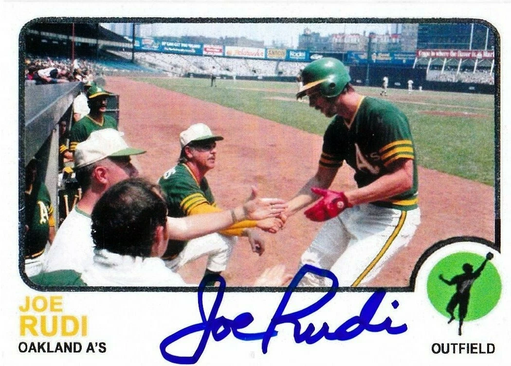 JOE RUDI  OAKLAND A'S   SIGNED 1973 STYLE CUSTOM CARD