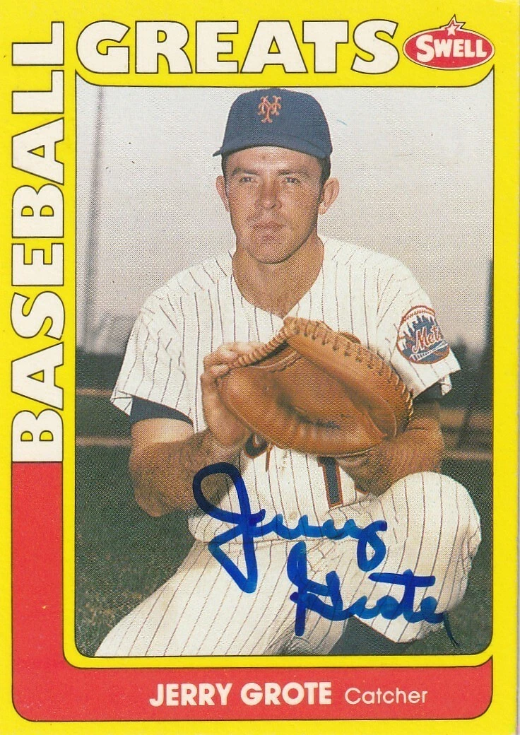 JERRY GROTE  NEW YORK METS  SIGNED 1991 SWELL BASEBALL GREATS CARD #36