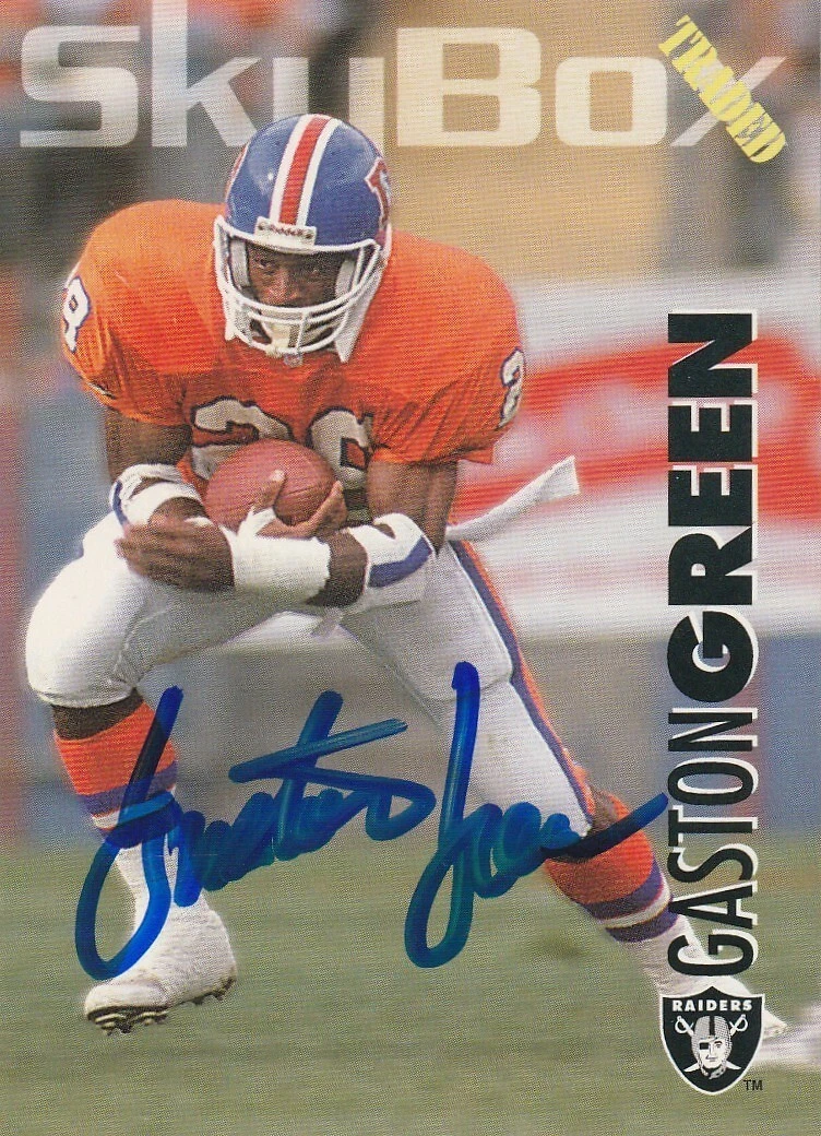 GASTON GREEN  DENVER BRONCOS  SIGNED 1993 SKY BOX CARD #156