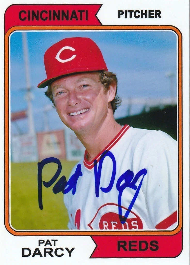 PAT DARCY CINCINNATI REDS SIGNED 1974 STYLE CUSTOM CARD