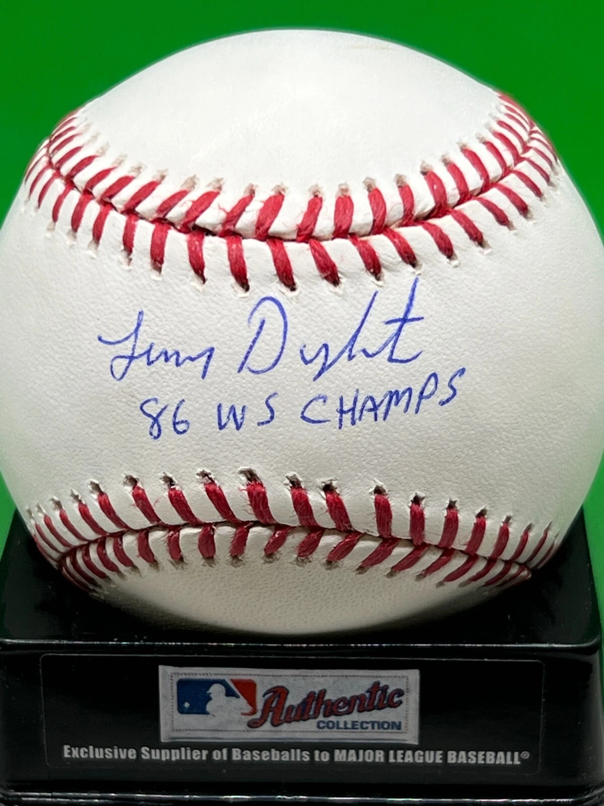 LENNY DYKSTRA NEW YORK METS 1986 WS CHAMPS  SIGNED OML BASEBALL