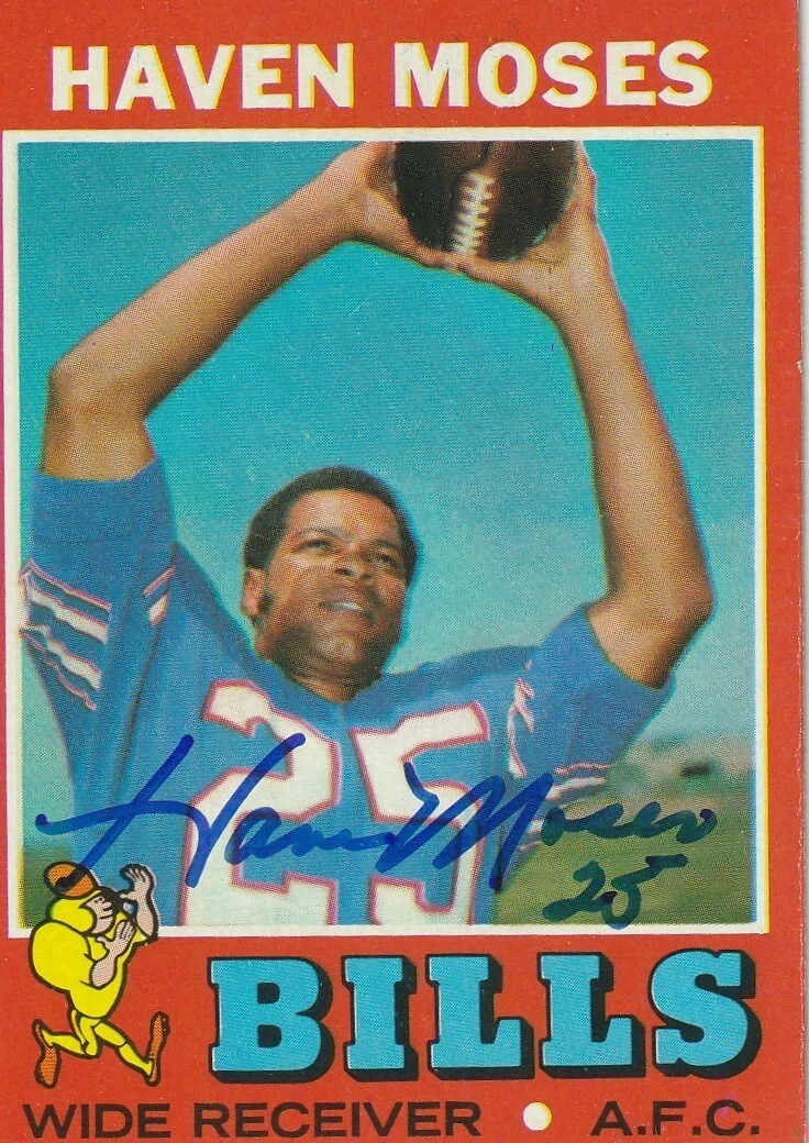 HAVEN MOSES  BUFFALO BILLS  SIGNED 1971 TOPPS CARD #112