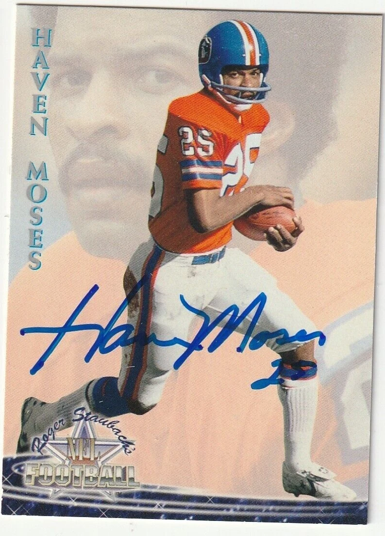 HAVEN MOSES  DENVER BRONCOS  SIGNED 1994 TED WILLIAMS CARD #18