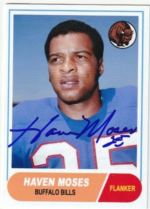 HAVEN MOSES  BUFFALO BILLS  SIGNED 1968 STYLE CUSTOM CARD