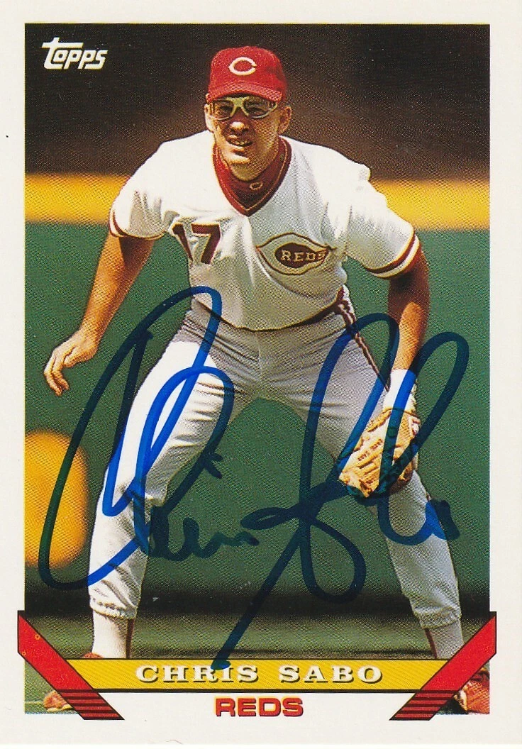 CHRIS SABO CINCINNATI REDS SIGNED 1993 TOPPS CARD #245