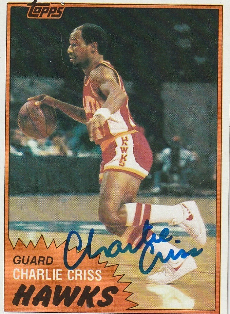 CHARLIE CRISS ATLANTA HAWKS  SIGNED 1981 TOPPS #67