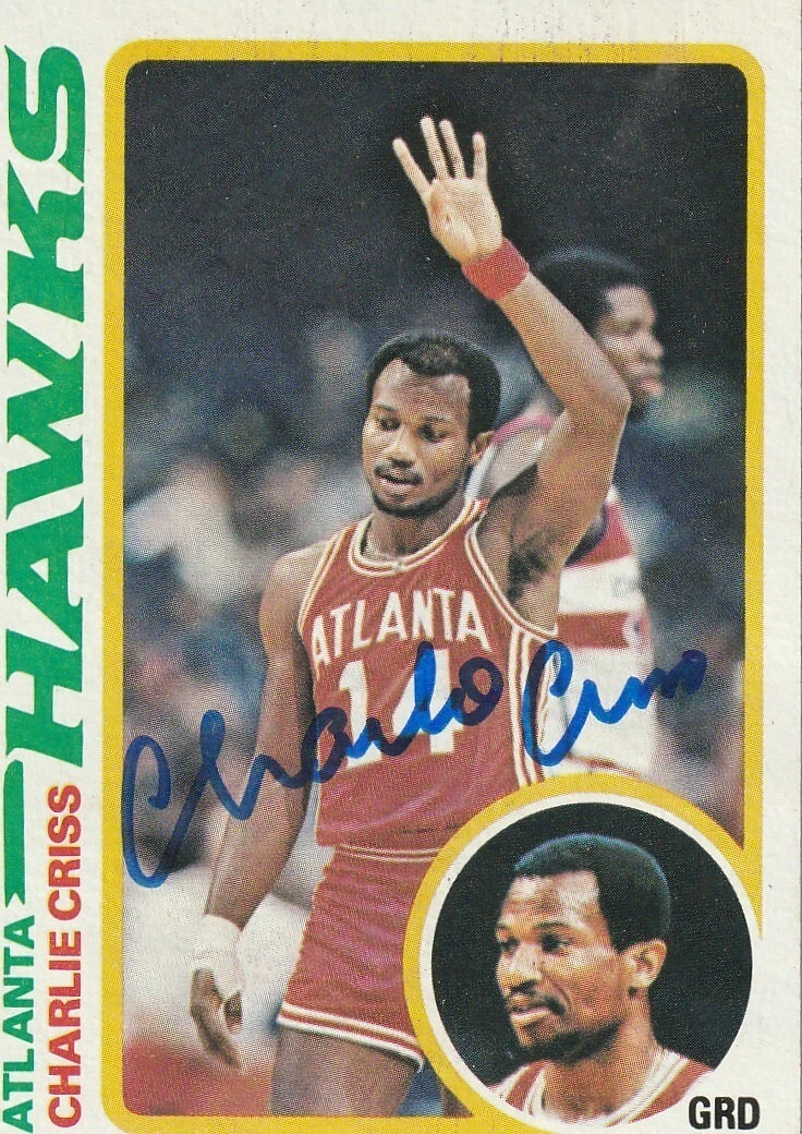 CHARLIE CRISS ATLANTA HAWKS  SIGNED 1978 TOPPS #87