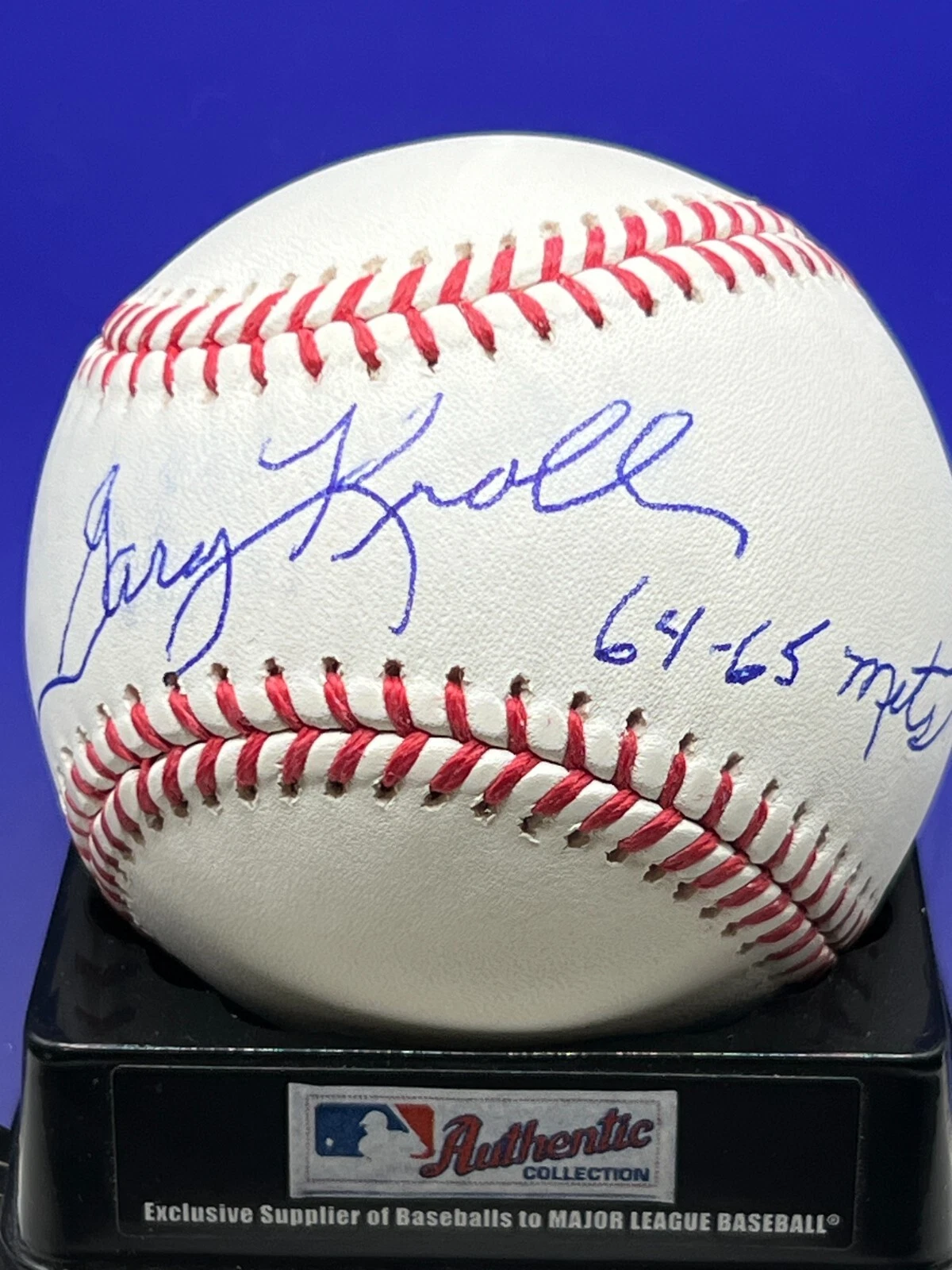 GARY KROLL  NEW YORK METS  1964-65   SIGNED OML BASEBALL
