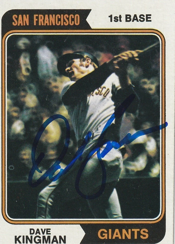 DAVE KINGMAN SAN FRANCISCO GIANTS  SIGNED 1974 TOPPS CARD #610