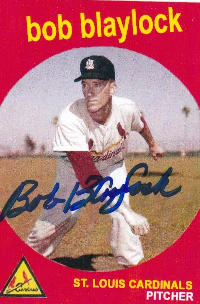 BOB BLAYLOCK  ST. LOUIS CARDINALS  SIGNED 1959 STYLE CUSTOM CARD