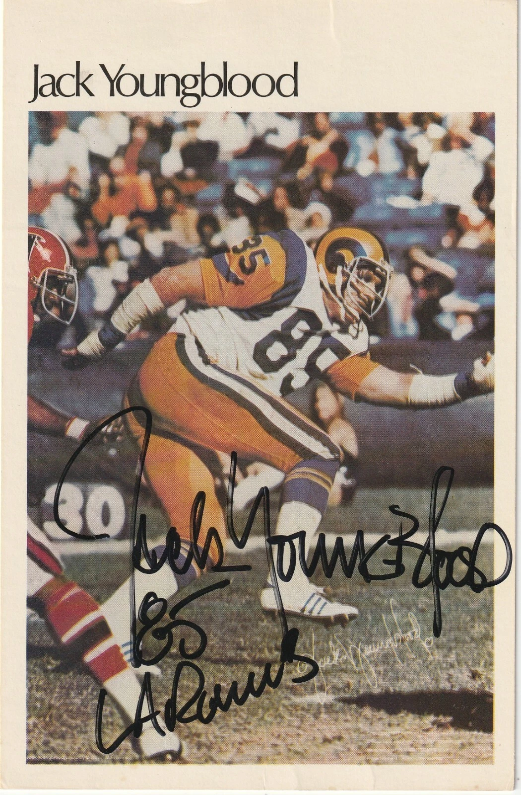 JACK YOUNGBLOOD LOS ANGELES RAMS  SIGNED SPORTS ILLUSTRATED MINI POSTER