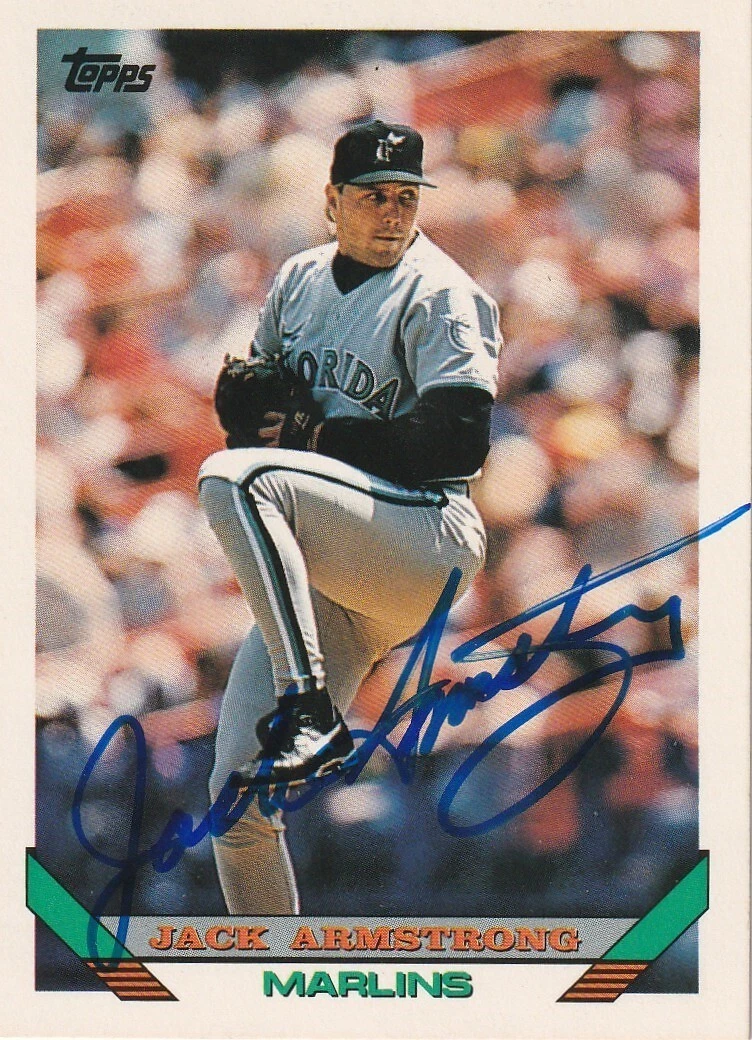 JACK ARMSTRONG  FLORIDA MARLINS  SIGNED 1993 TOPPS TRADED CARD #80T