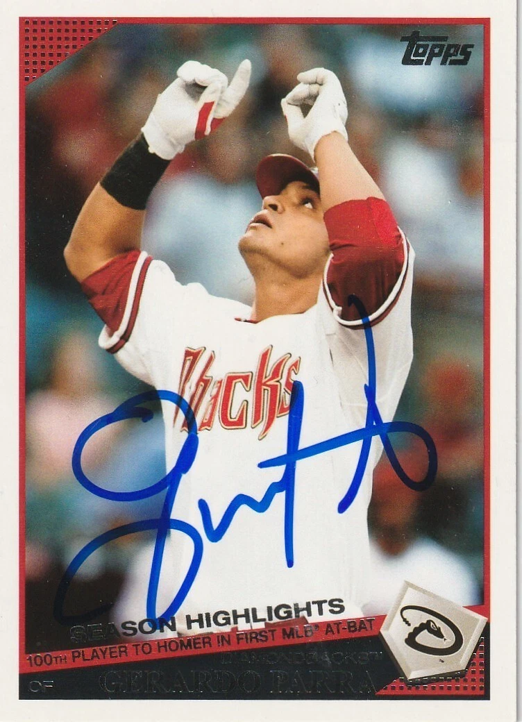 GERARDO PARRA ARIZONA DIAMONDBACKS  SIGNED 2009 TOPPS UPDATE CARD #UH154