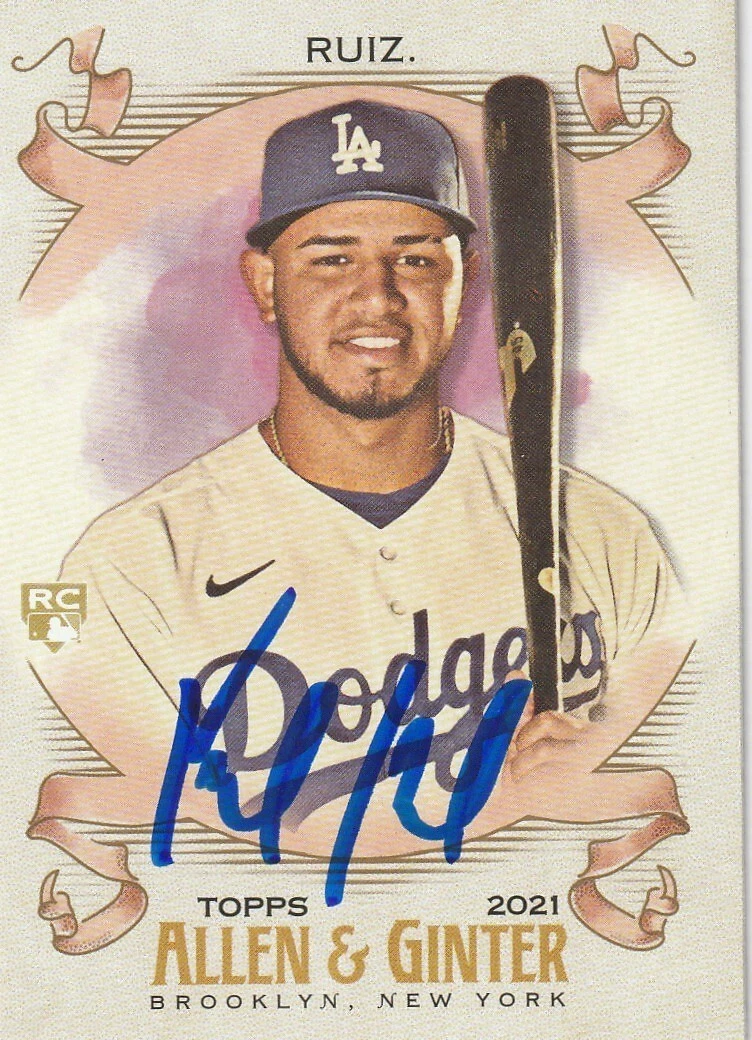 KEIBERT RUIZ  LOS ANGELES DODGERS  SIGNED 2021 ALLEN & GINTERS CARD #141