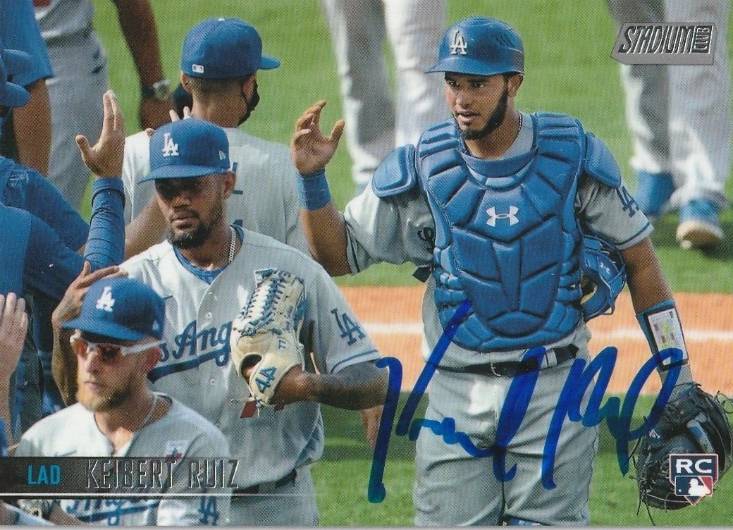 KEIBERT RUIZ  LOS ANGELES DODGERS  SIGNED  2021 TOPPS STADIUM CARD #84