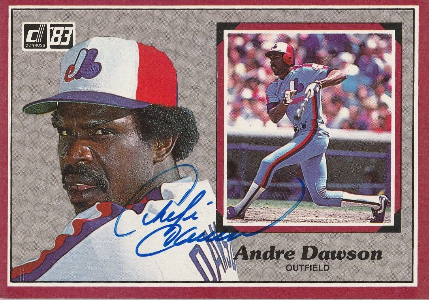 ANDRE DAWSON MONTREAL EXPOS  SIGNED 1983 DONRUSS ACTION ALL STAR CARD #9