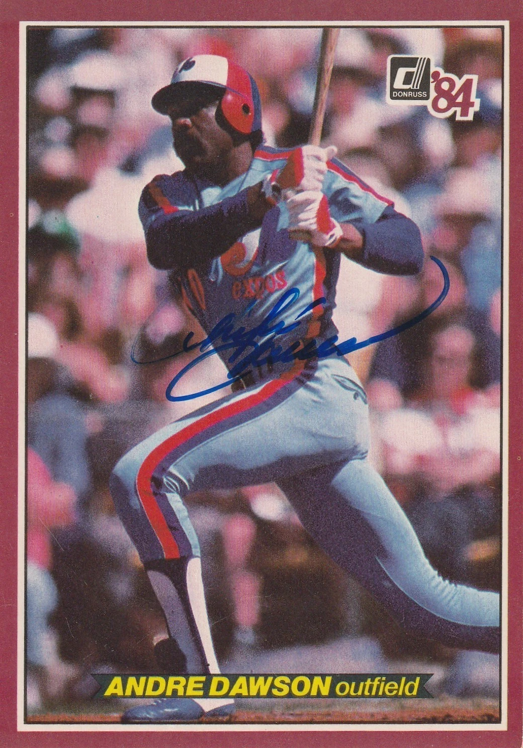 ANDRE DAWSON MONTREAL EXPOS  SIGNED 1984 DONRUSS ACTION ALL STAR CARD #18