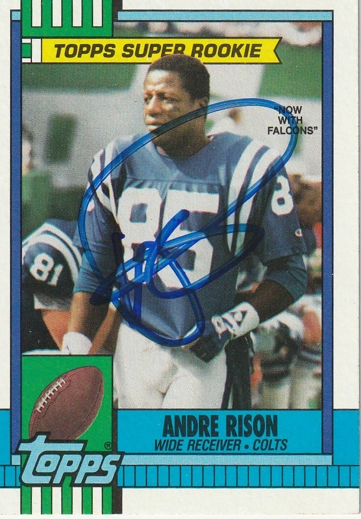 ANDRE RISON INDIANAPOLIS COLTS  SIGNED 1990 TOPPS CARD #300