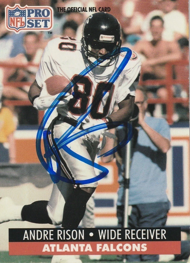 ANDRE RISON ATLANTA FALCONS  SIGNED 1991 PRO SET CARD #439
