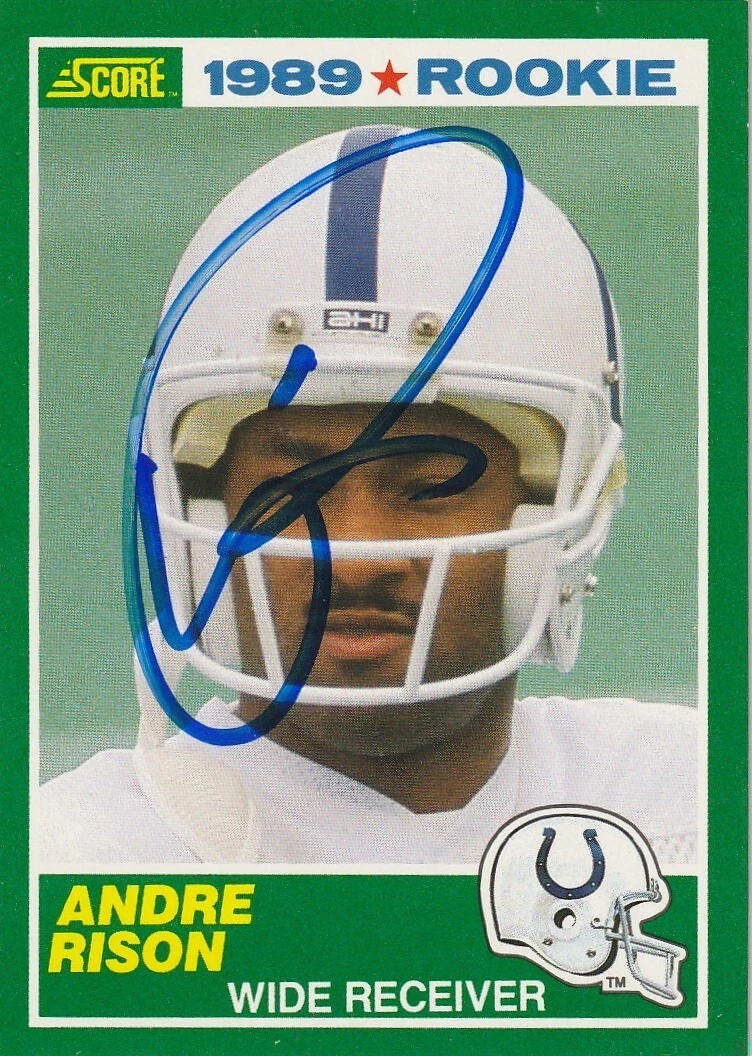 ANDRE RISON INDIANAPOLIS COLTS  SIGNED 1989 SCORE CARD #272