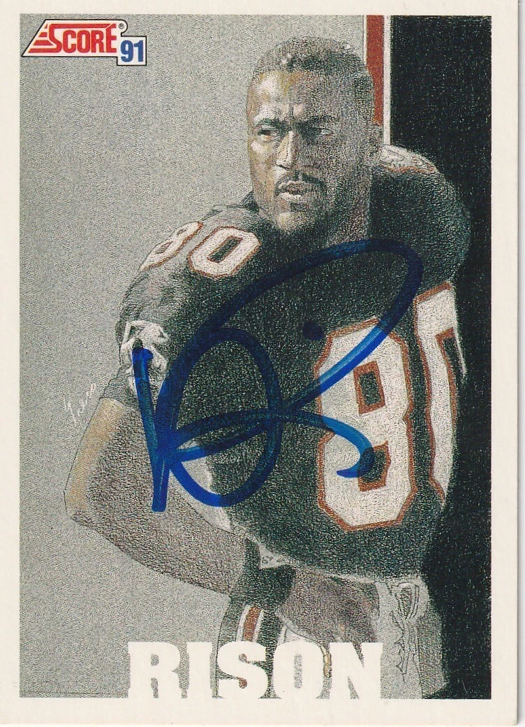 ANDRE RISON ATLANTA FALCONS  SIGNED 1991 SCORE CARD #634