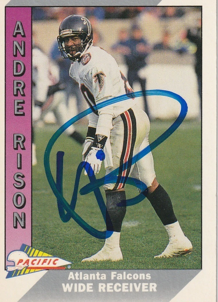 ANDRE RISON ATLANTA FALCONS  SIGNED 1991 PACIFIC CARD #17