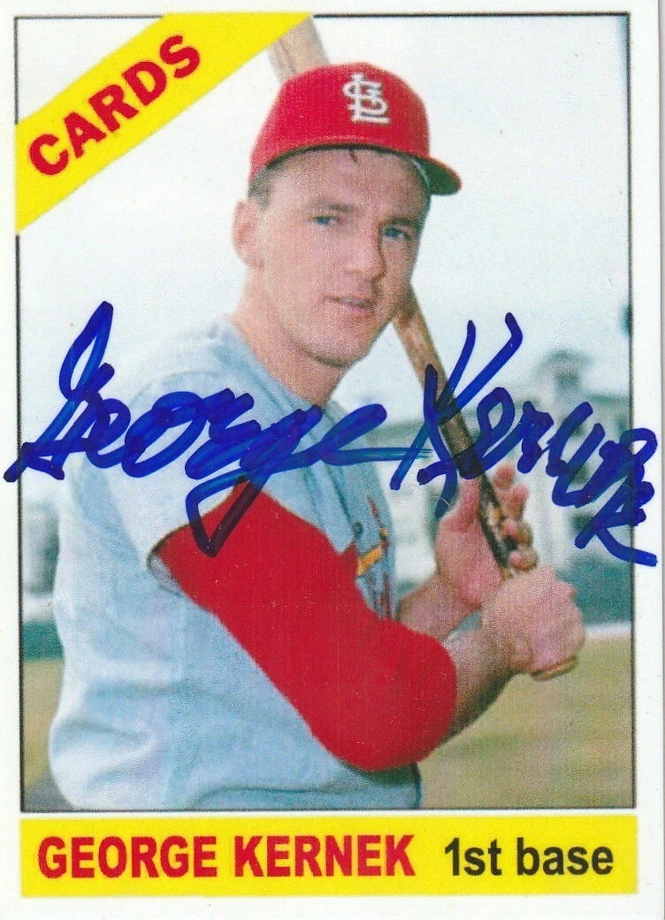 GEORGE KERNEK  ST. LOUIS CARDINALS  SIGNED 1966 STYLE CUSTOM CARD