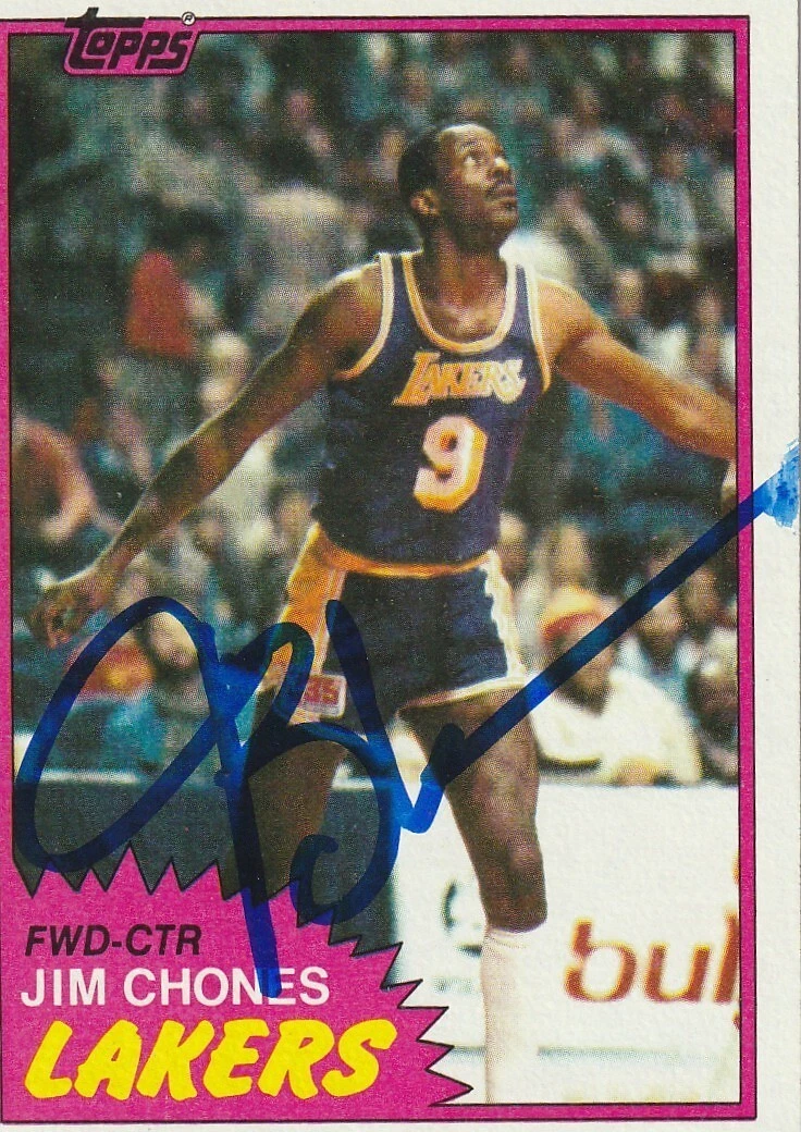 JIM CHONES LOS ANGELES LAKERS  SIGNED 1981 TOPPS #76