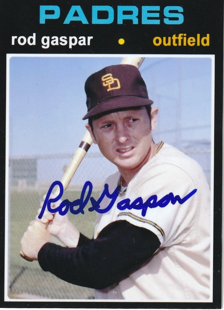 ROD GASPER SAN DIEGO PADRES  SIGNED 1971 STYLE CUSTOM CARD