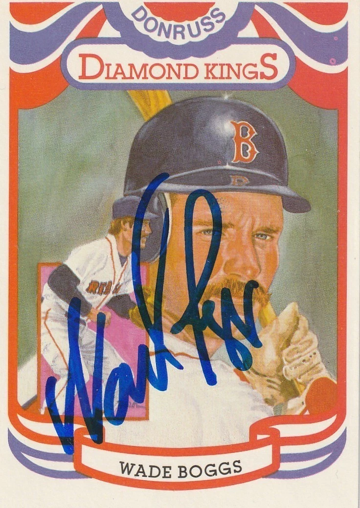 WADE BOGGS  BOSTON RED SOX  SIGNED 1984 DONRUSS DIAMOND KING CARD #26