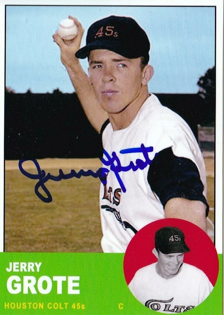 JERRY GROTE  HOUSTON COLT 45'S  SIGNED 1963 STYLE CUSTOM CARD