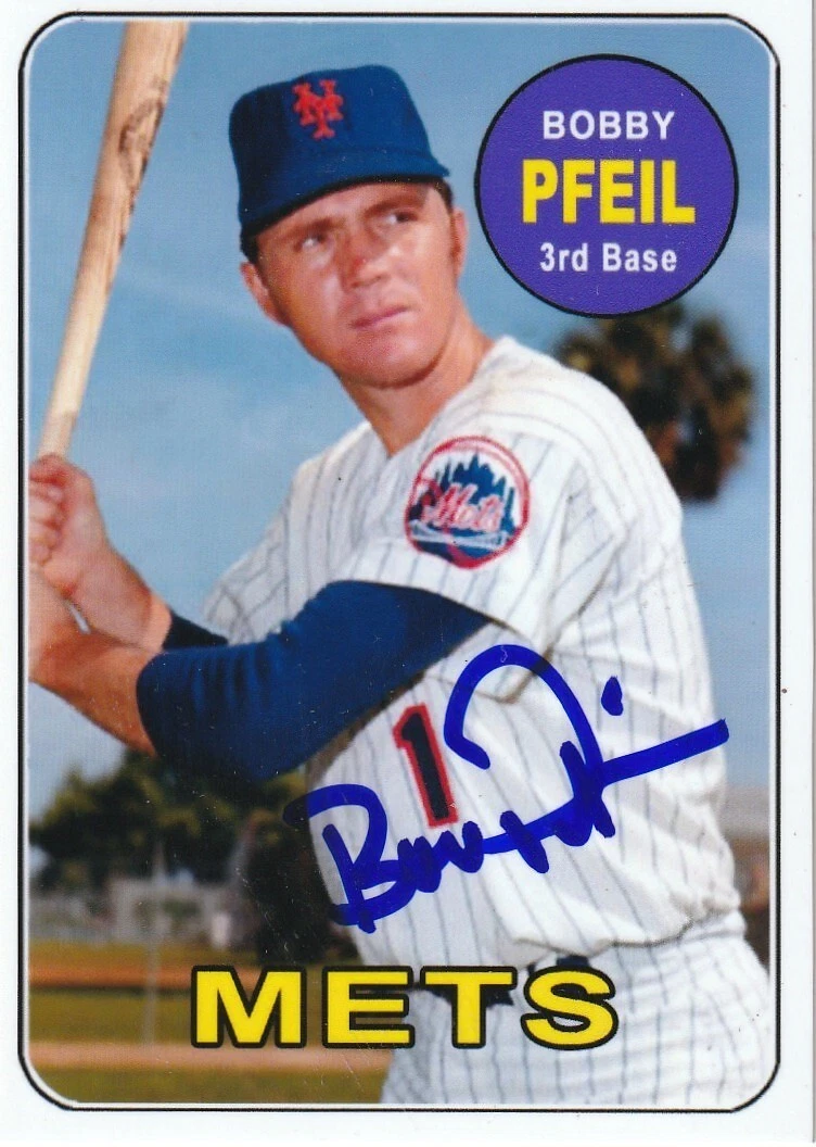 BOBBY PFEIL NEW YORK METS  SIGNED 1969 STYLE CUSTOM CARD
