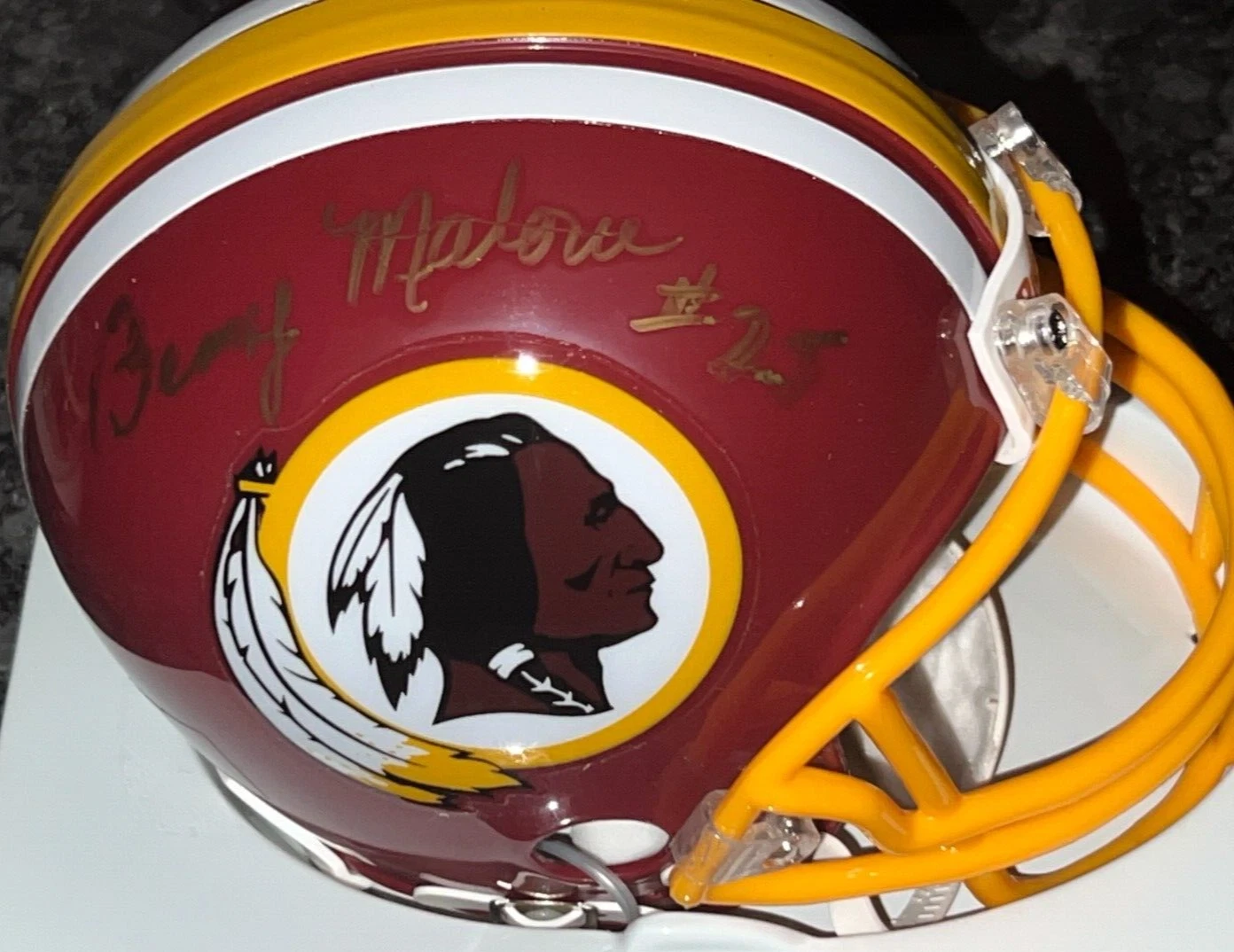 BENNY MALONE  WASHINGTON REDSKINS   SIGNED RIDDELL MINI HELMET