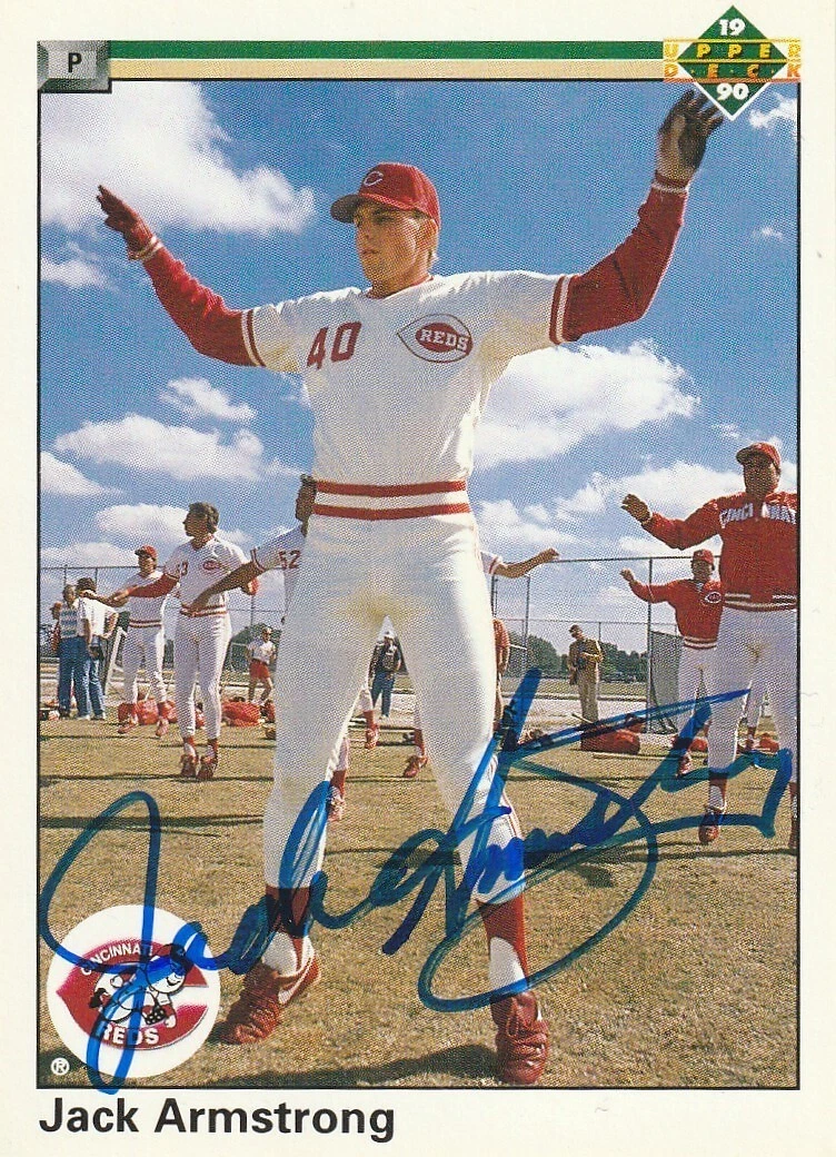 JACK ARMSTRONG  CINCINNATI REDS  SIGNED 1990 UPPER DECK CARD #684