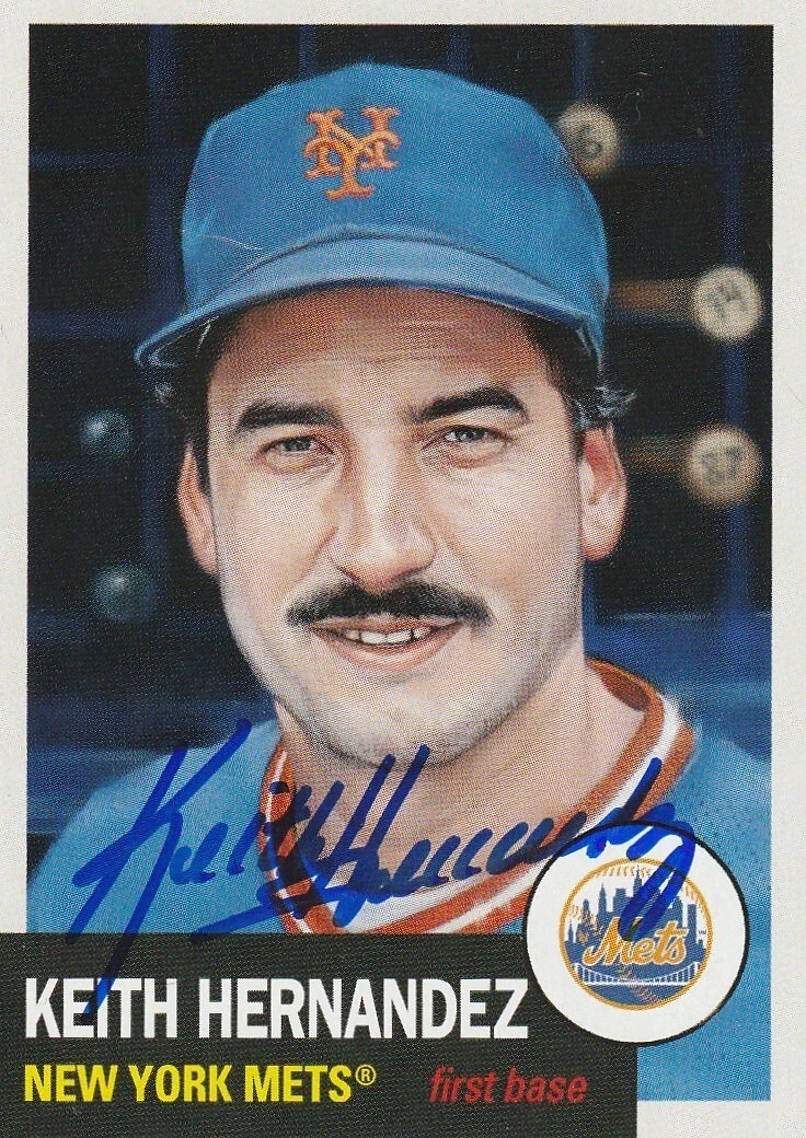 KEITH HERNANDEZ NEW YORK METS SIGNED TOPPS LIVING SET CARD #634