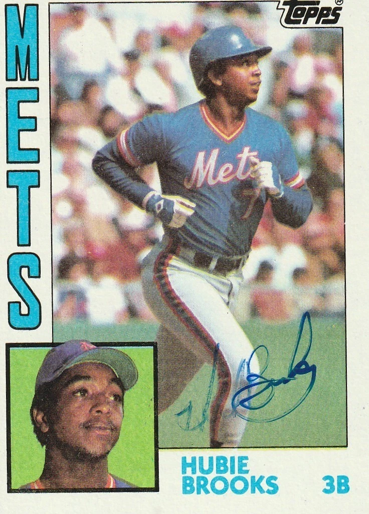 HUBIE BROOKS NEW YORK METS  SIGNED 1984 TOPPS CARD #368