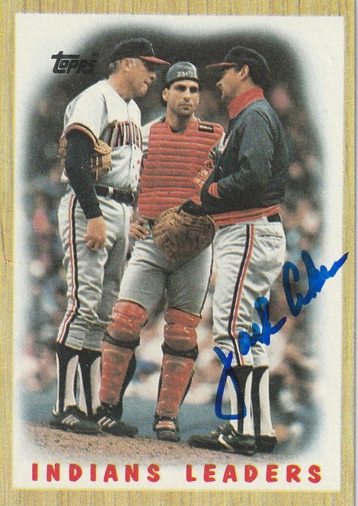 JACK AKER CLEVELAND INDIANS  SIGNED 1987 TOPPS CARD #11