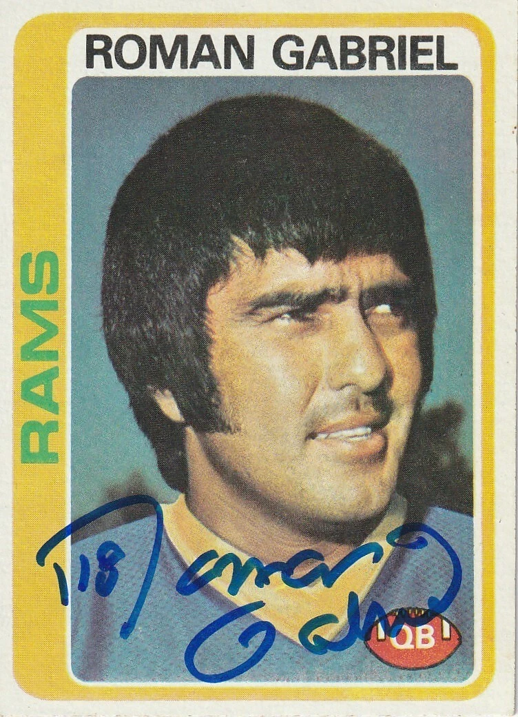 ROMAN GABRIEL LOS ANGELES RAMS  SIGNED 1978 TOPPS CARD #409