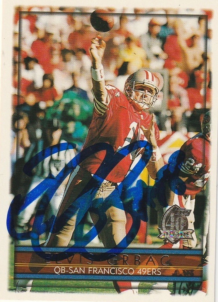 ELVIS GRBAC SAN FRANCISCO 49ERS  SIGNED 1996 TOPPS CARD #232