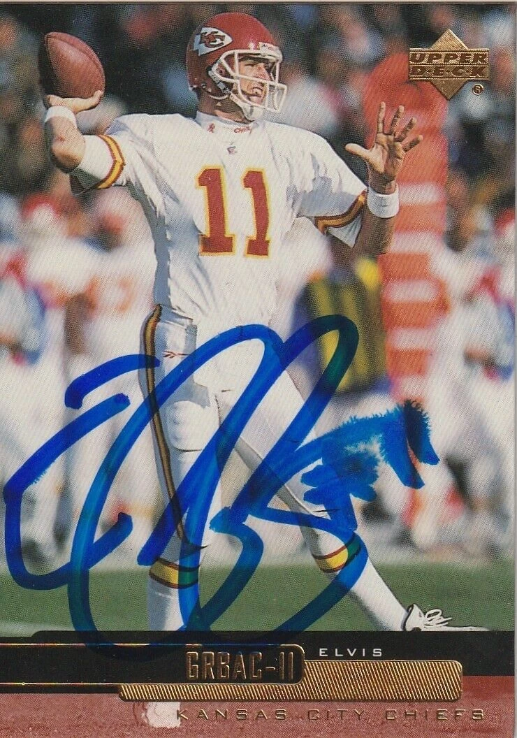 ELVIS GRBAC KANSAS CITY CHIEFS  SIGNED 1999 UPPER DECK CARD #102