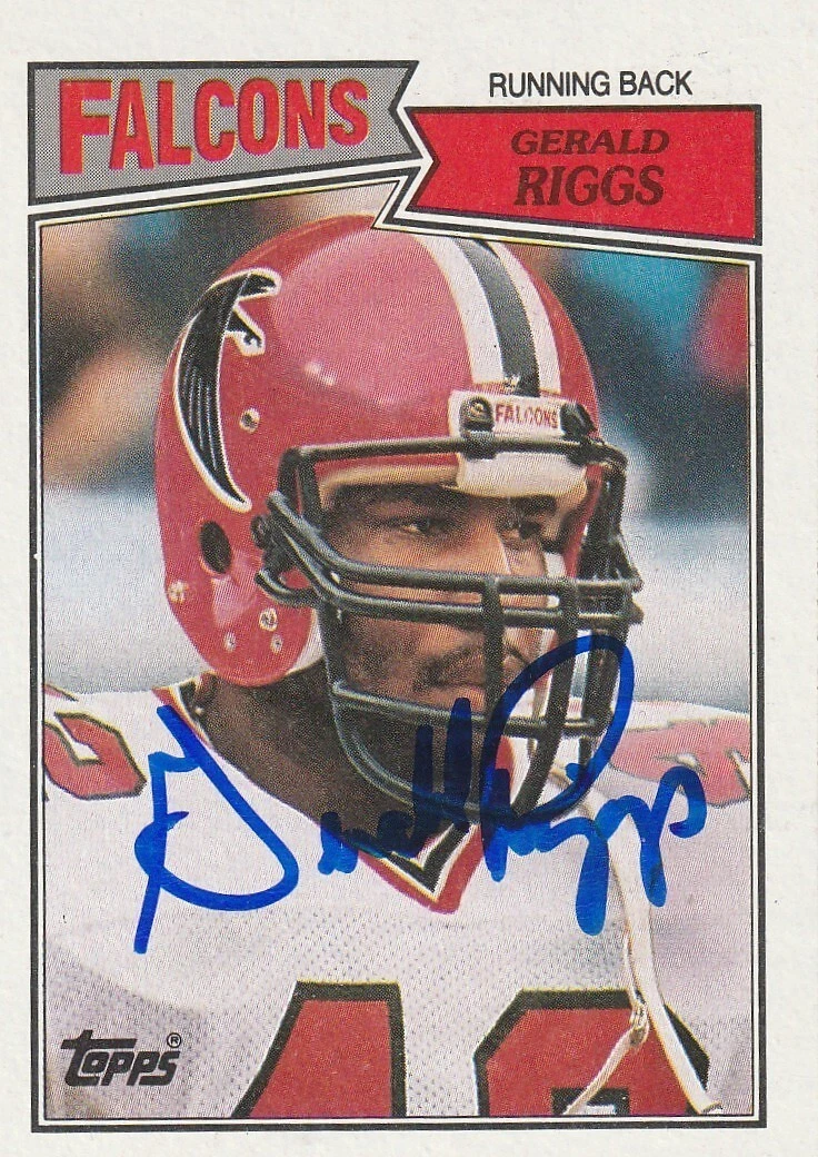 GERALD RIGGS  ATLANTA FALCONS   SIGNED 1987 TOPPS CARD #250