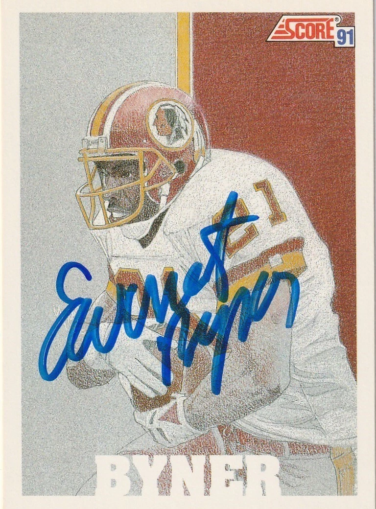 EARNEST BYNER WASHINGTON REDSKINS  SIGNED 1991 SCORE CARD #643