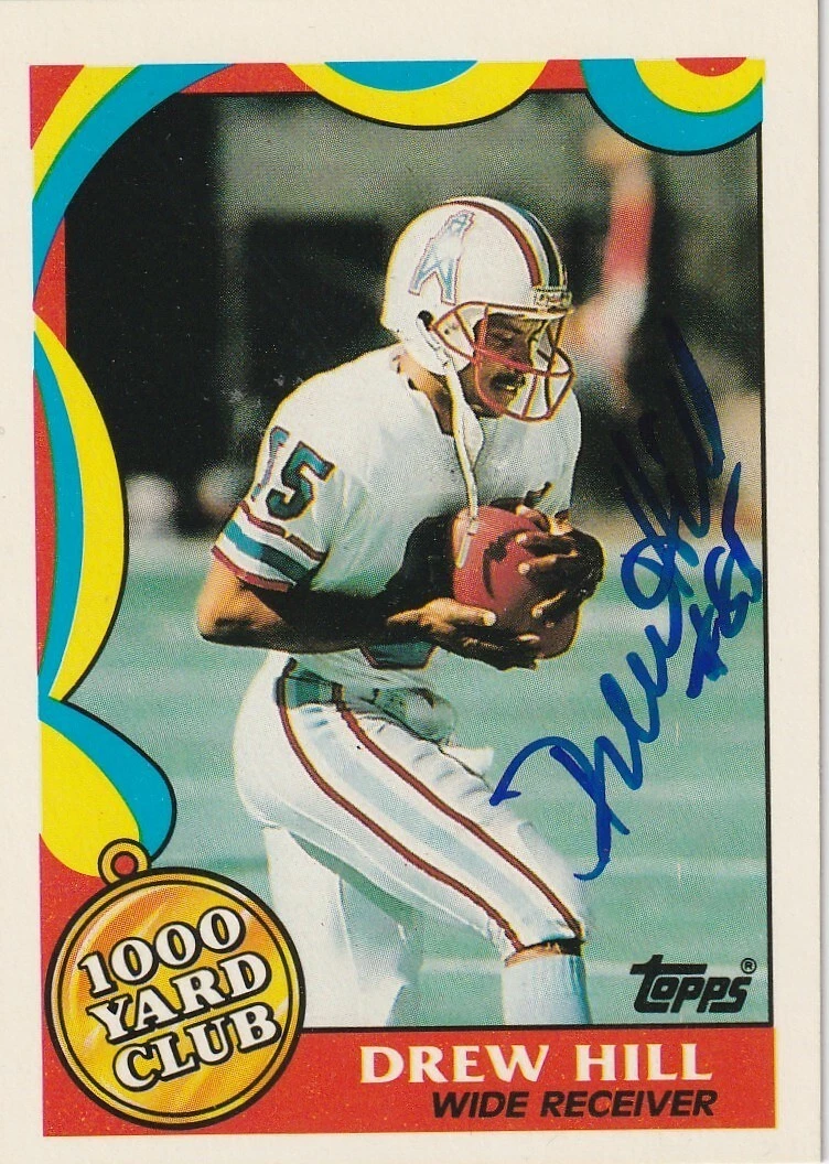 DREW HILL HOUSTON OILERS  SIGNED 1989 TOPPS CARD #11