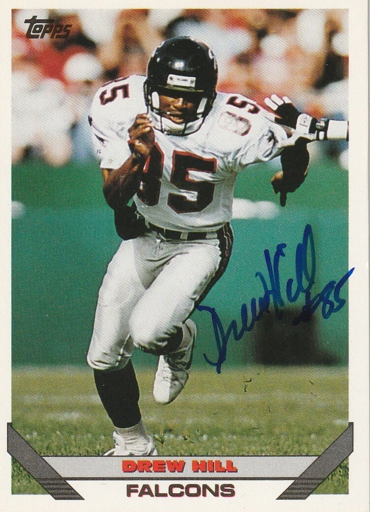 DREW HILL ATLANTA FALCONS  SIGNED 1993 TOPPS CARD #403