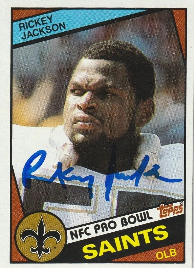RICKEY JACKSON NEW ORLEANS SAINTS  SIGNED 1984 TOPPS CARD #303
